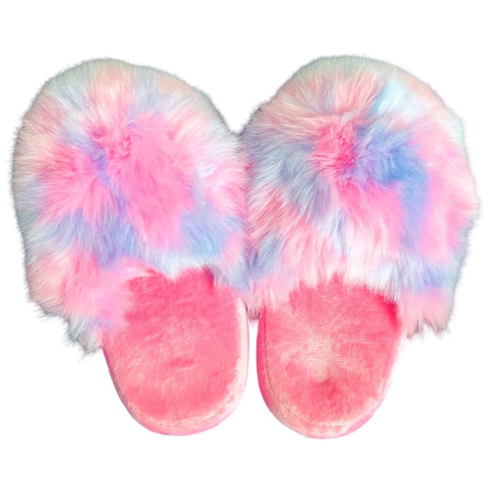 Women's Fluffy Slippers in Unicorn Colors